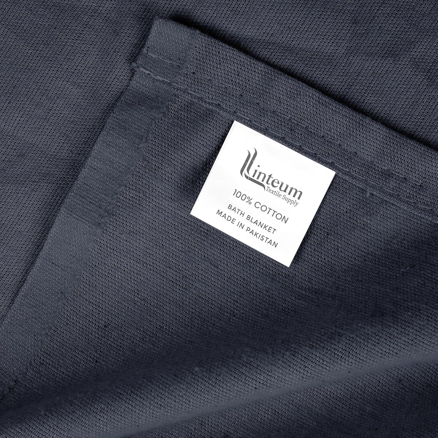 Linteum Textile Supply 100% Cotton Hospital Patient Bath Blanket, Bed Bath Sheet, Twin Blanket Lightweight Sheet Blankets 70x90 in, 1.75 lb. Charcoal