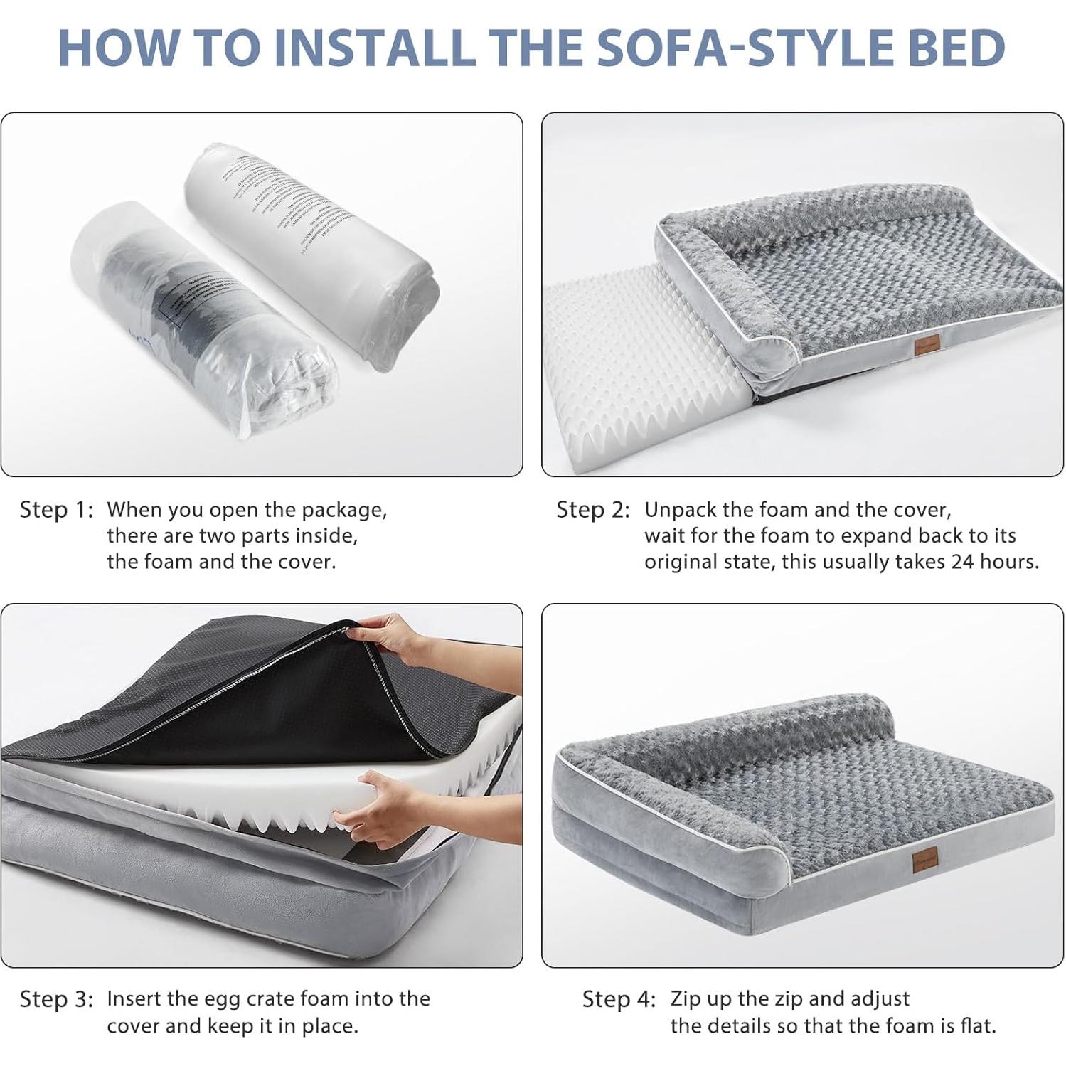 Cama ortopédica para perros grandes BFPETHOME - Sofá impermeable