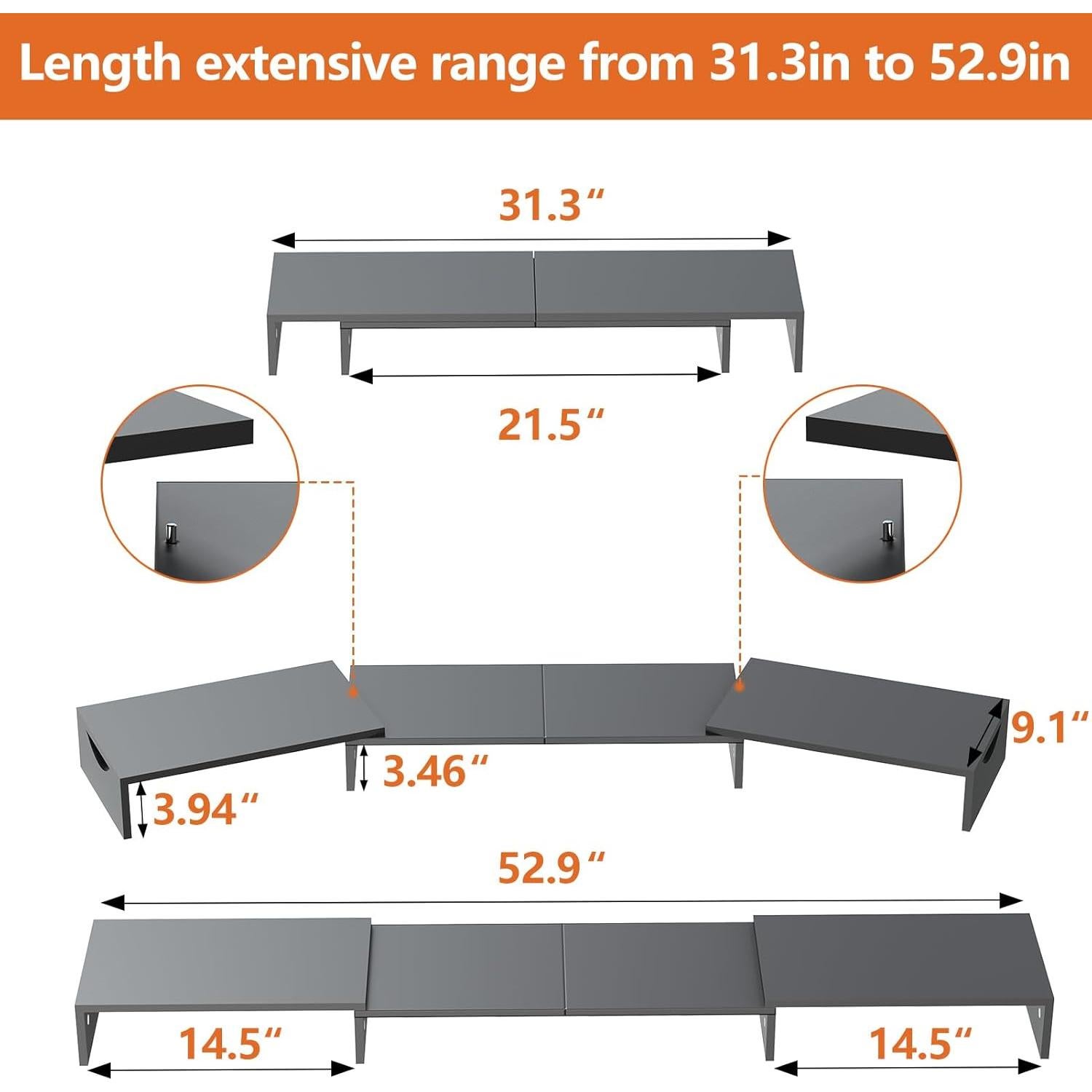 Soporte para Triple Monitor ErgoFocus Ajustable 79.5-134.4 cm