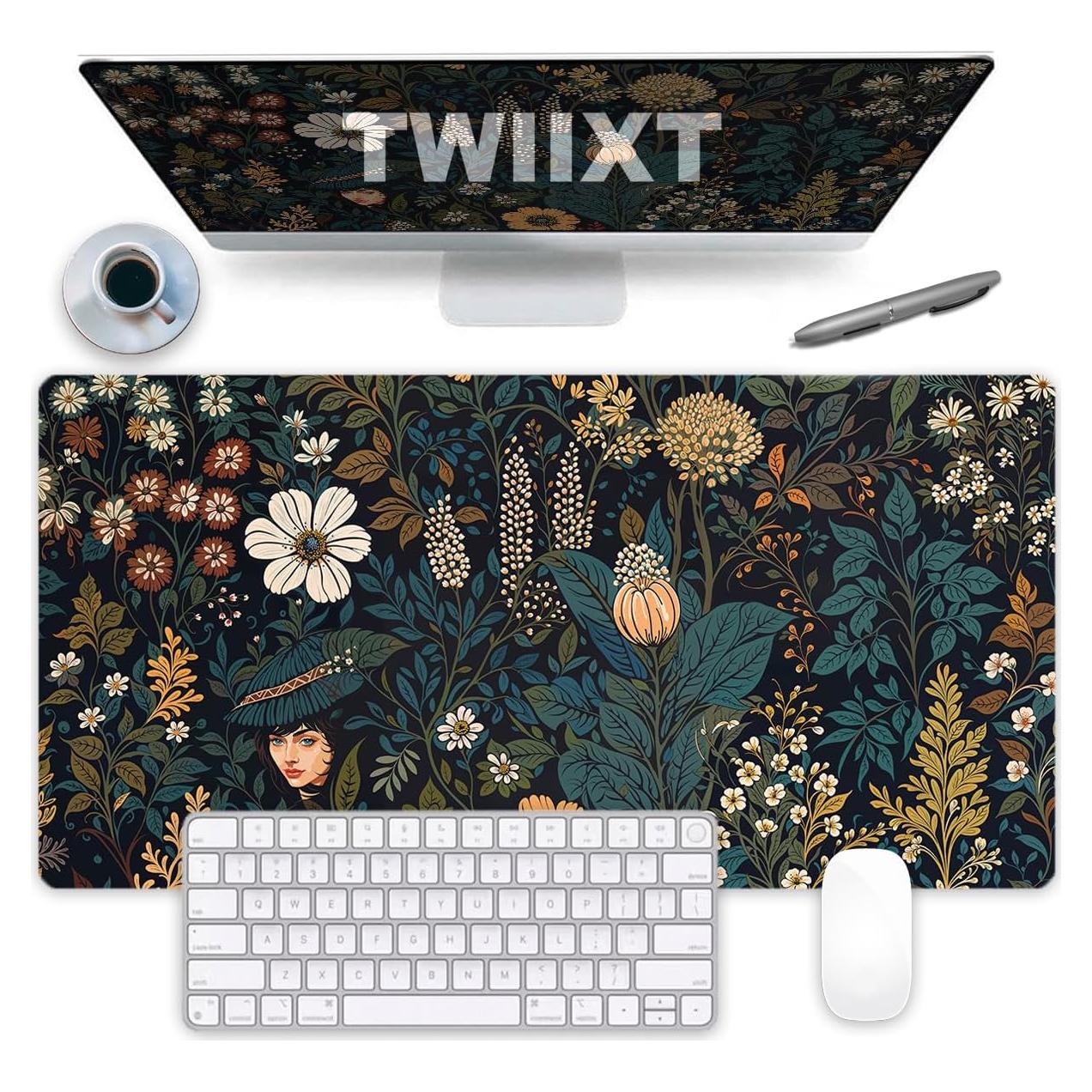 Alfombrilla de escritorio TWIIXT DForrest 80x40 cm Flor Oscura