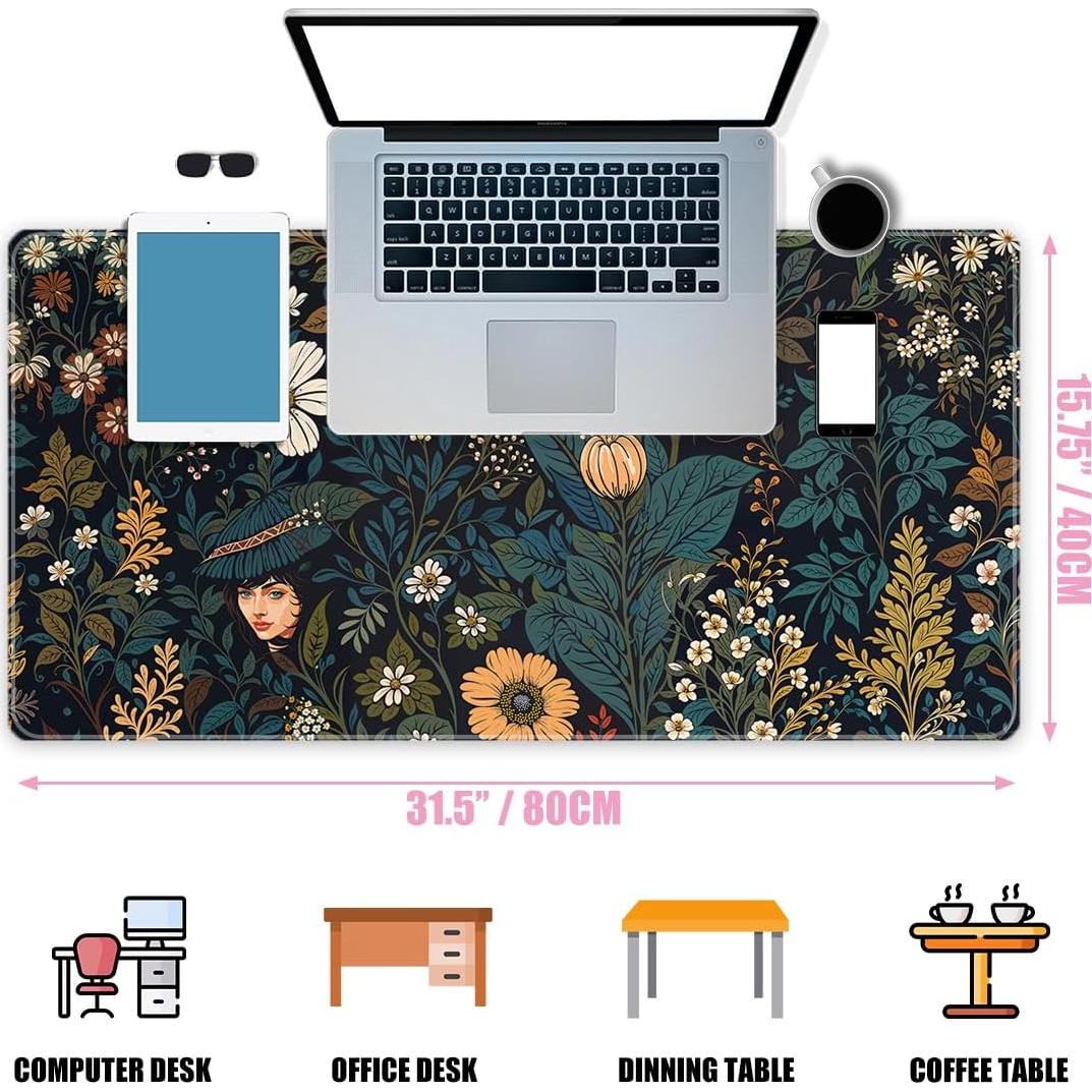 Alfombrilla de escritorio TWIIXT DForrest 80x40 cm Flor Oscura