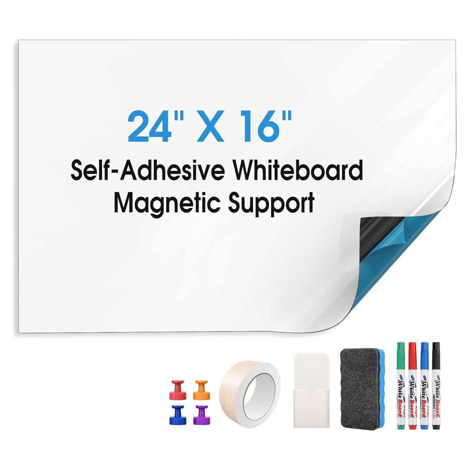 Pizarra Blanca Magnética MaxGear 61x40.6 cm con Accesorios