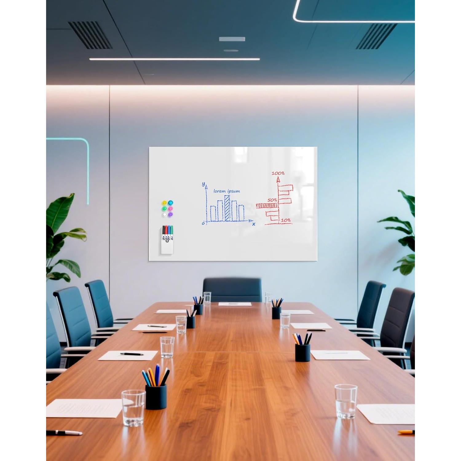 Pizarra Blanca Magnética MaxGear 61x40.6 cm con Accesorios