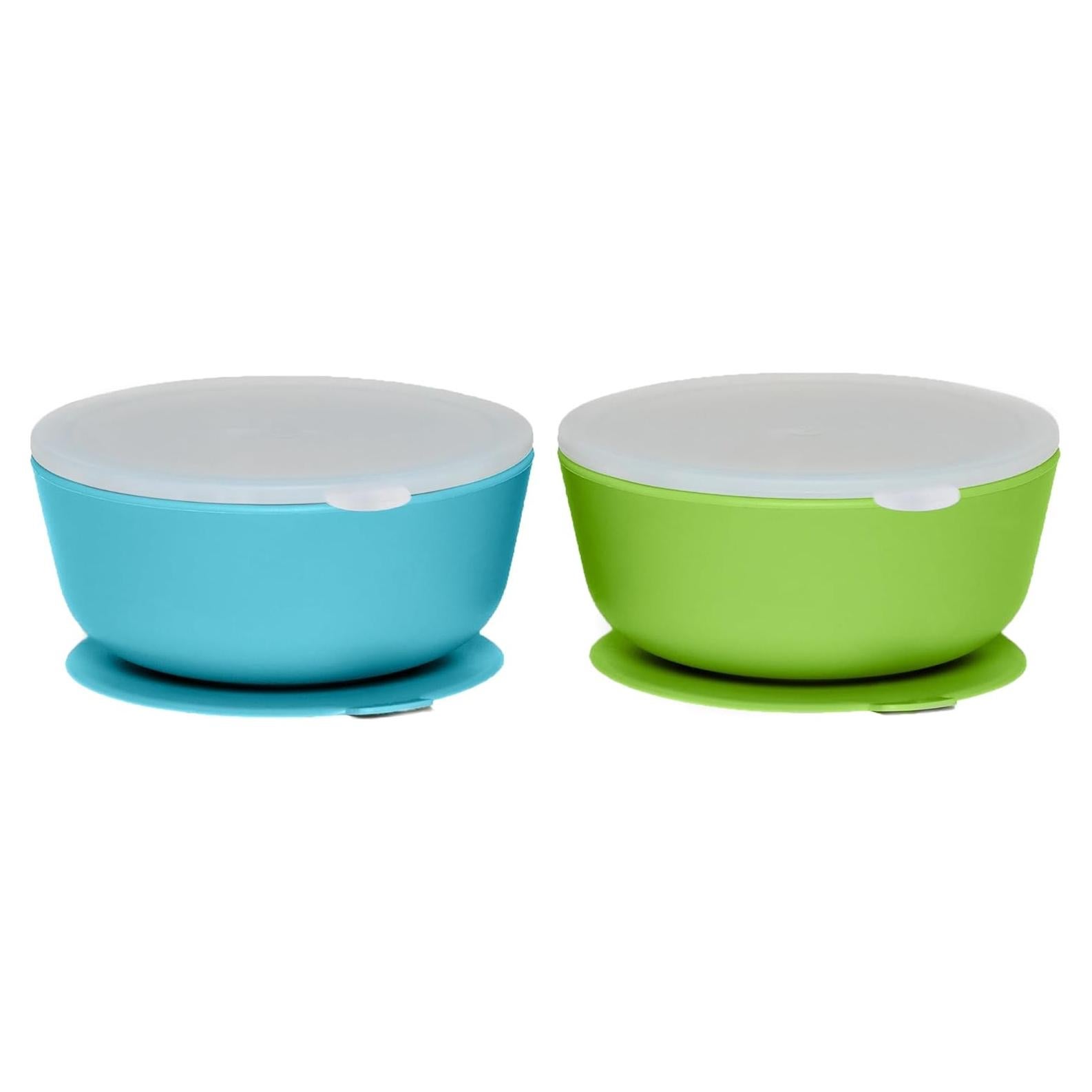 Cuencos de Succión WeeSprout para Bebés - Silicona 12 oz - Juego de 2