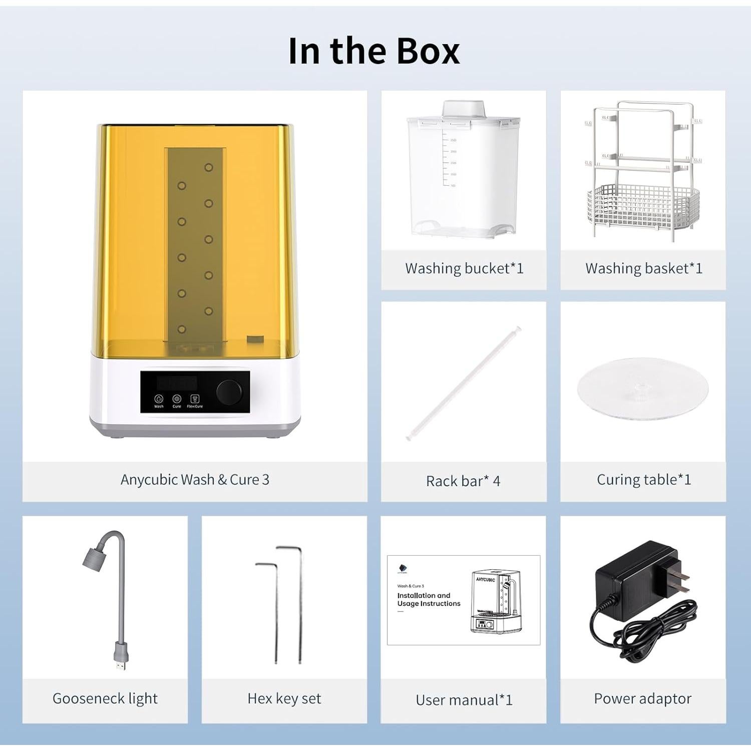 Estación de Lavado y Curado 3.0 ANYCUBIC para Impresora 3D
