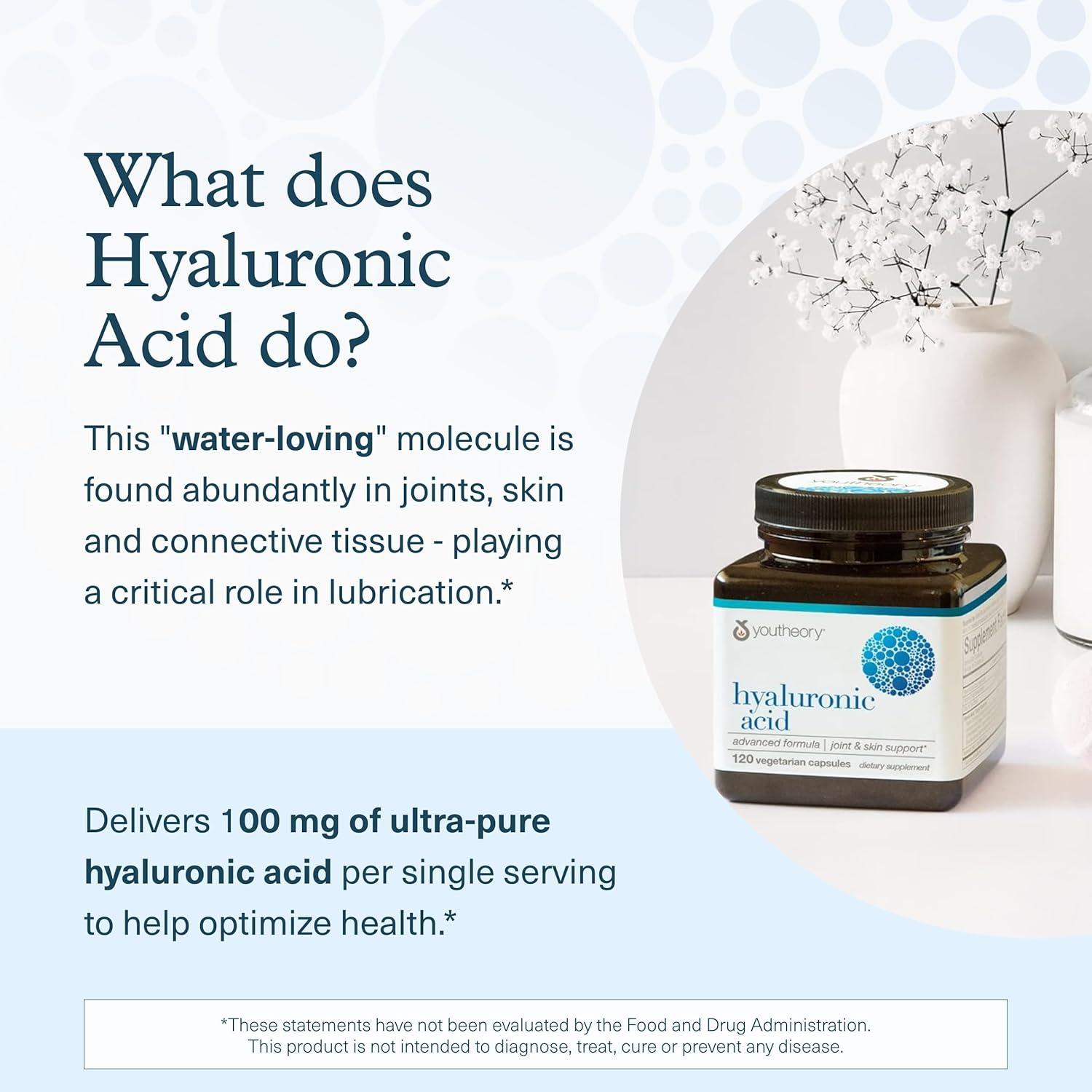 Suplemento Articular Youtheory Ácido Hialurónico 120 Cápsulas