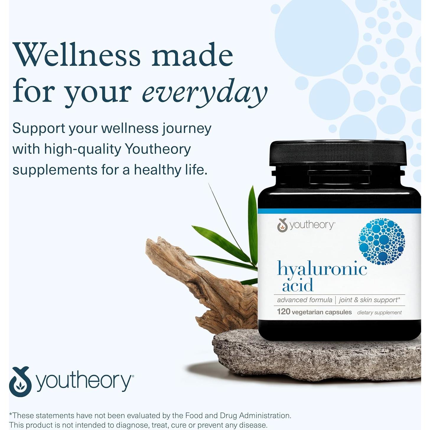 Suplemento Articular Youtheory Ácido Hialurónico 120 Cápsulas