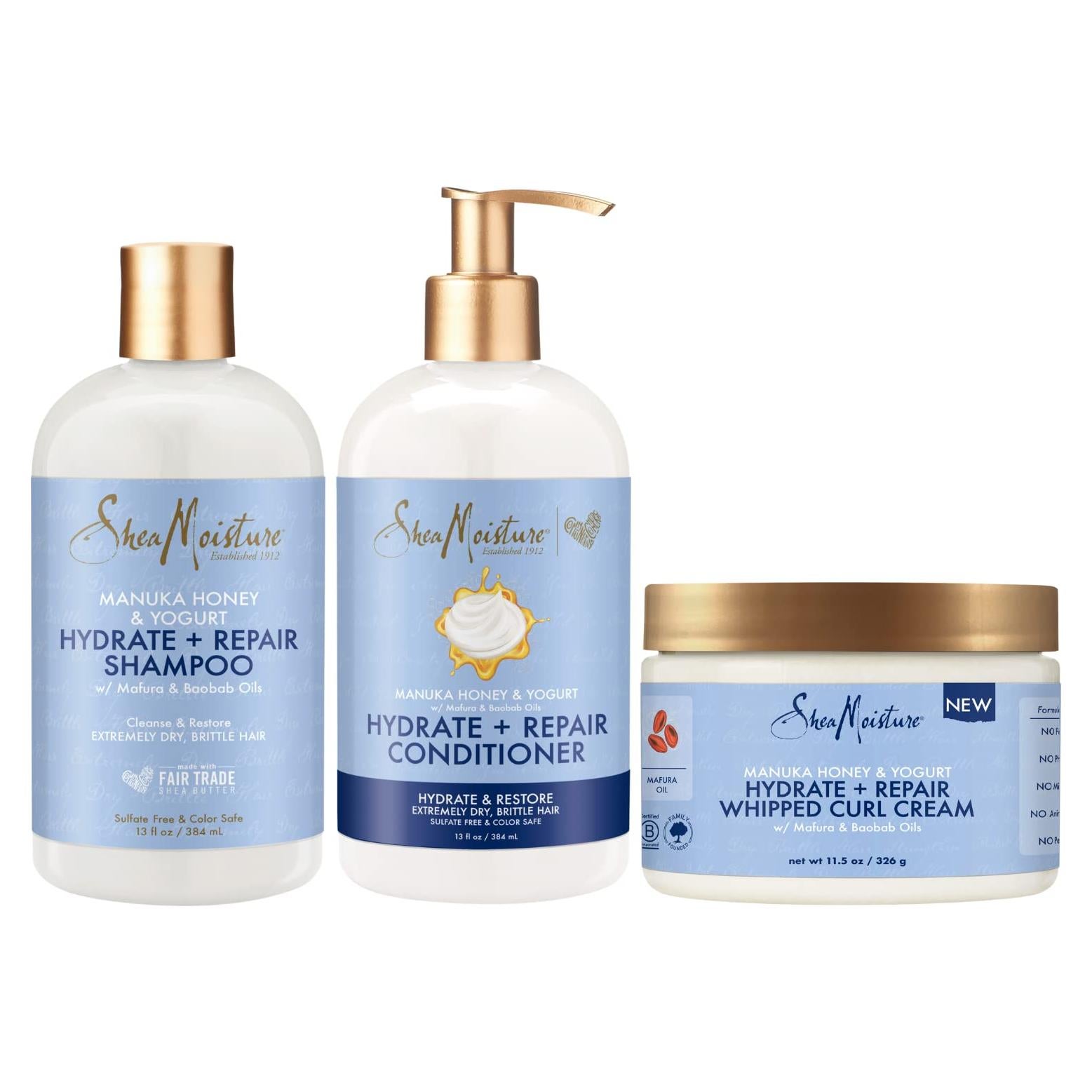 Conjunto Champú y Acondicionador SheaMoisture 370 ml x 3