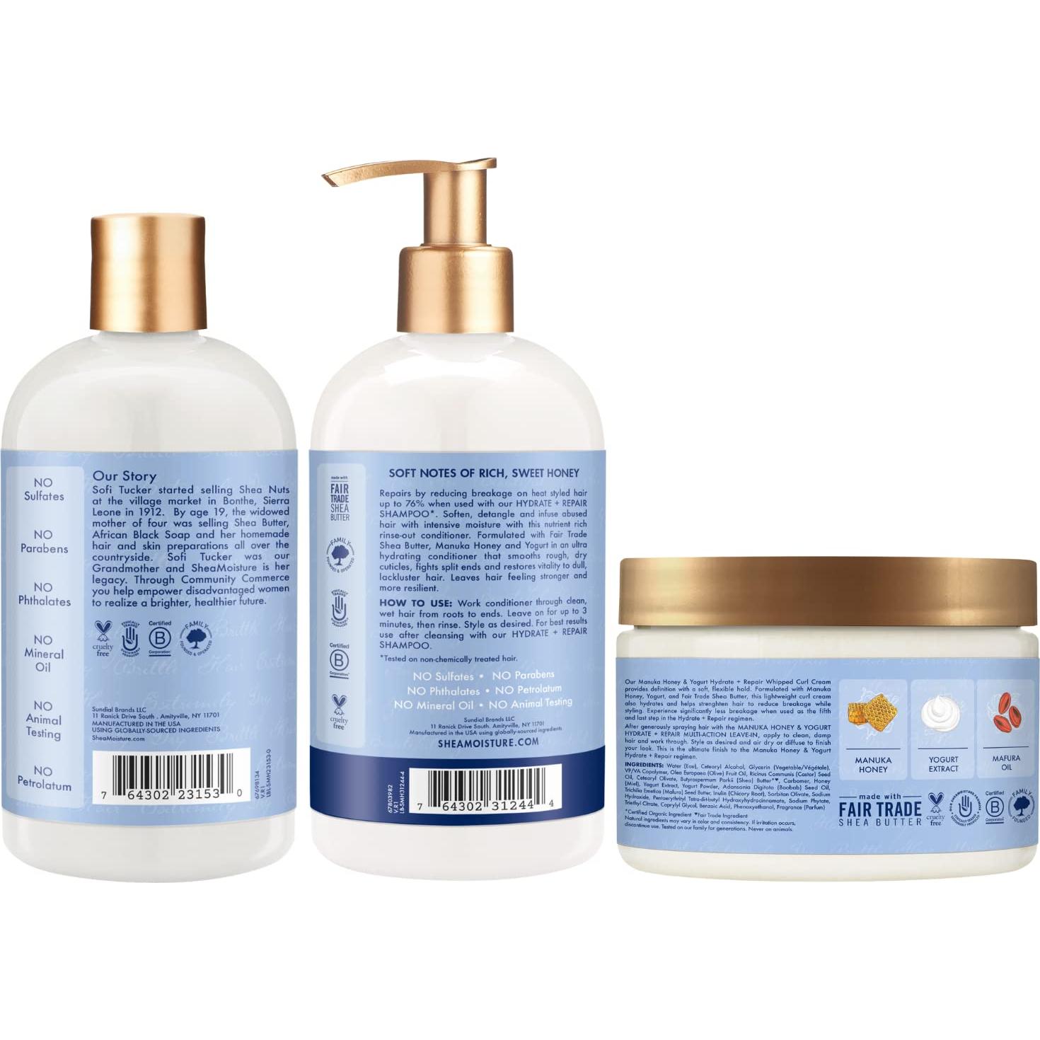 Conjunto Champú y Acondicionador SheaMoisture 370 ml x 3