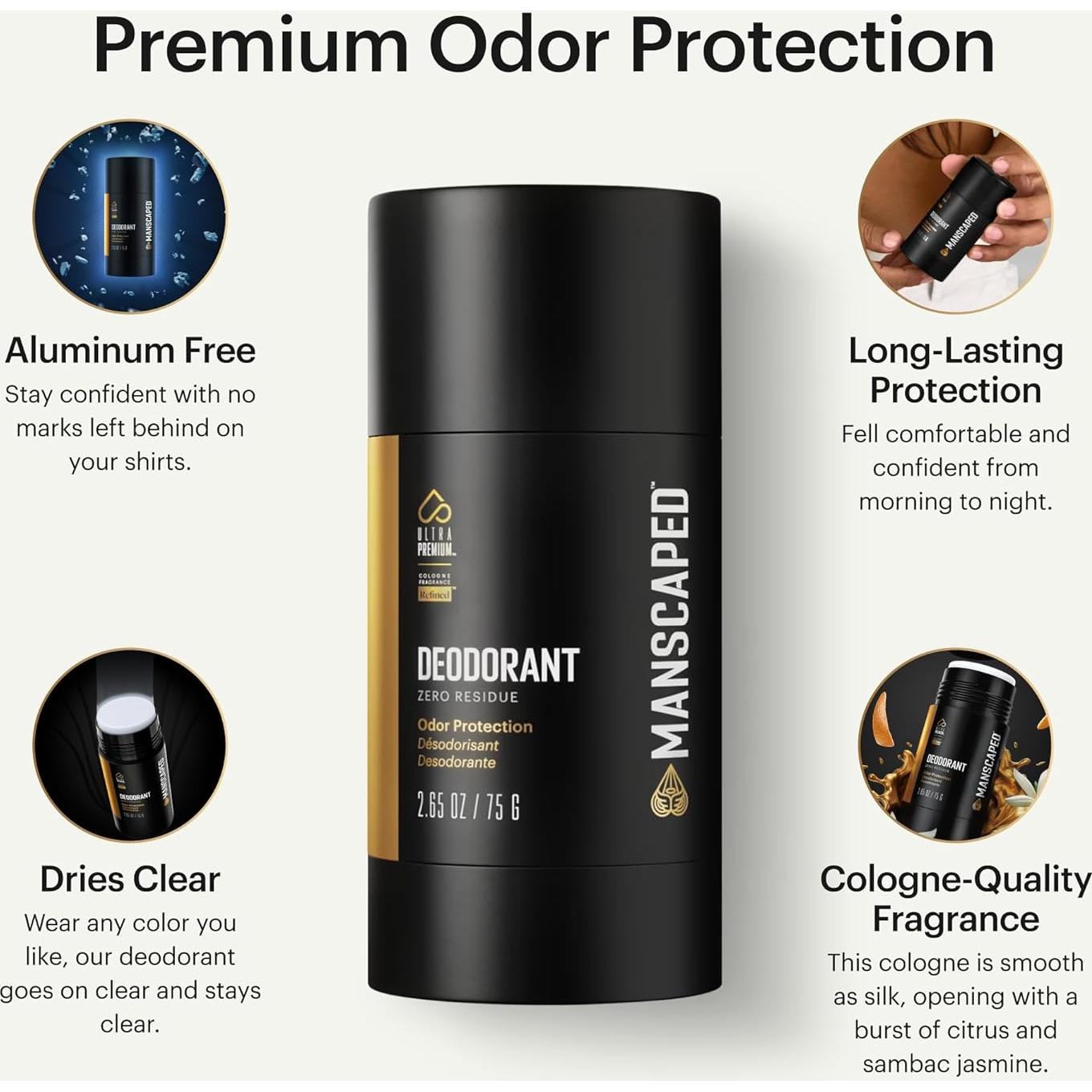 Desodorante MANSCAPED 75g Sin Aluminio y Fragancia Refined