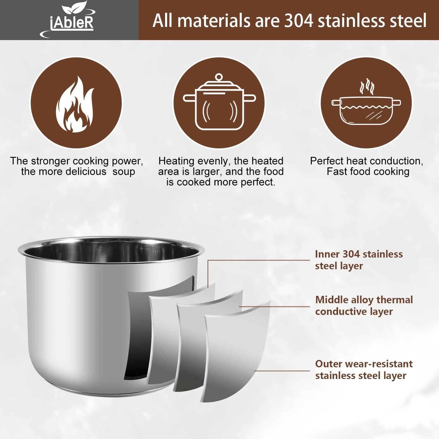 Olla Interior Acero Inoxidable iAbler 6 Qt para Instant Pot