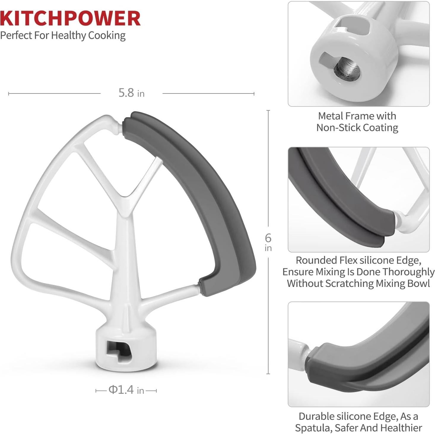 Batidor de borde flexible KITCHPOWER 4.5-5L blanco
