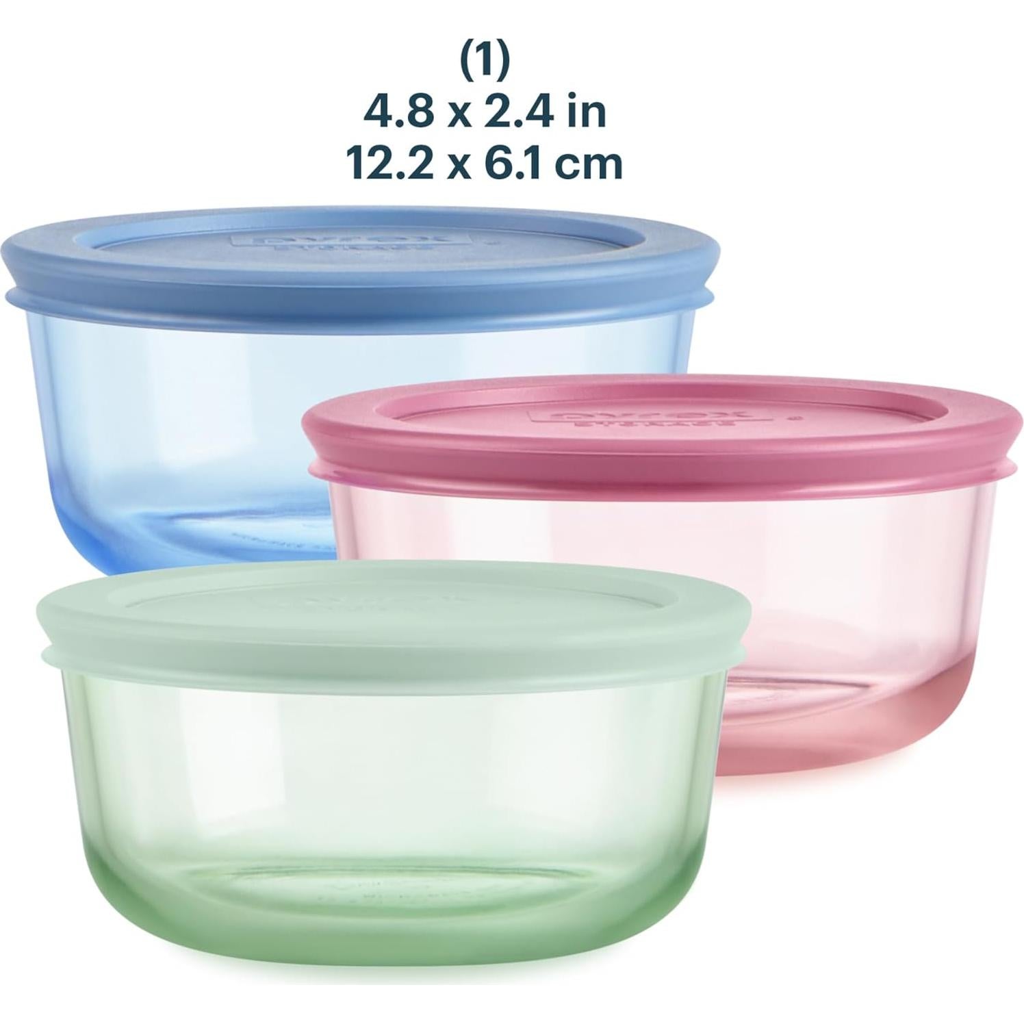 Contenedores de Almacenamiento de Vidrio Pyrex - Paquete de 3