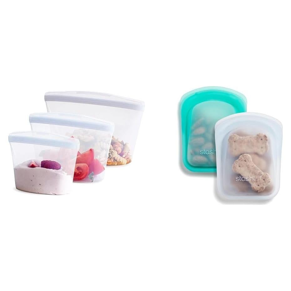 Bolsa de Maquillaje Reutilizable Stasher 1 Taza Silicona Transparente