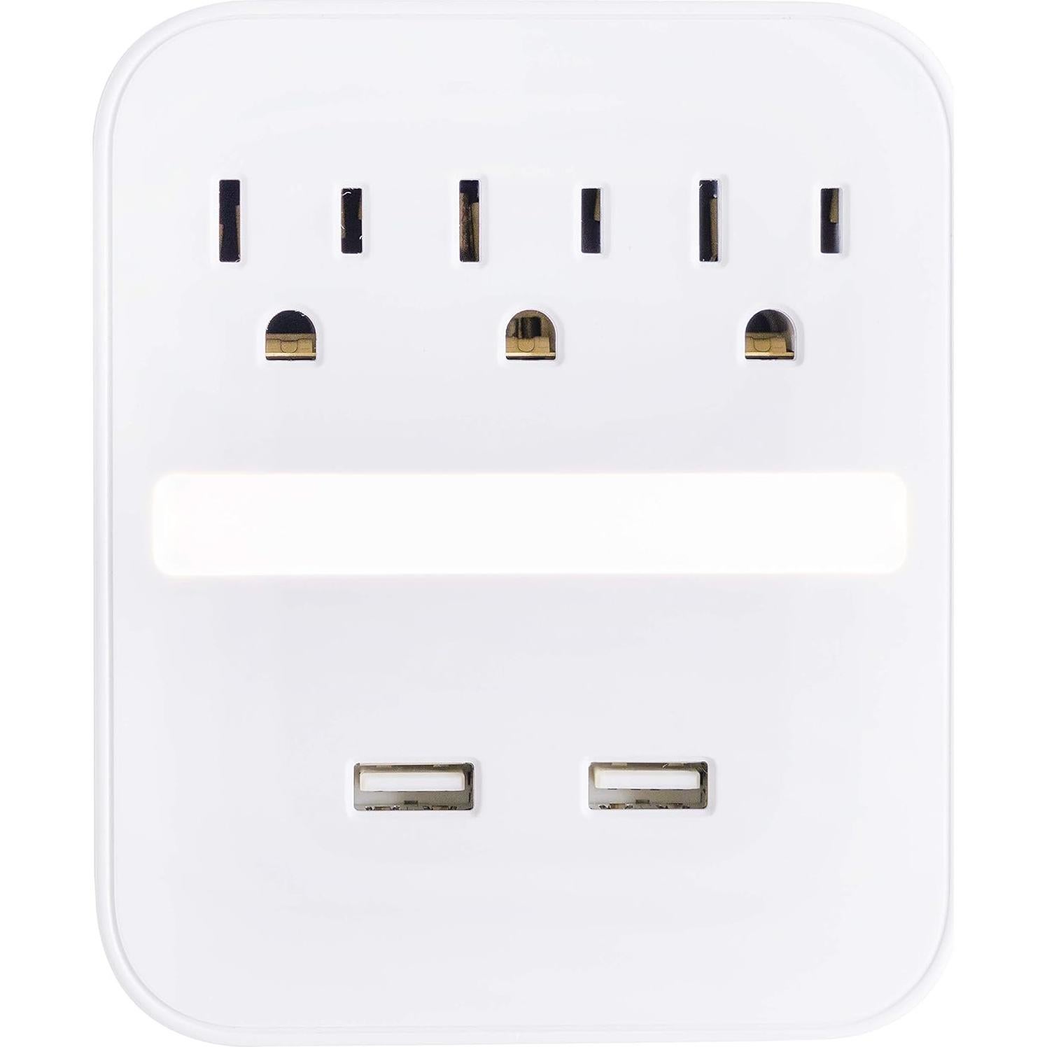 Protector Sobretensiones GE Pro con Luz Nocturna y 2 USB