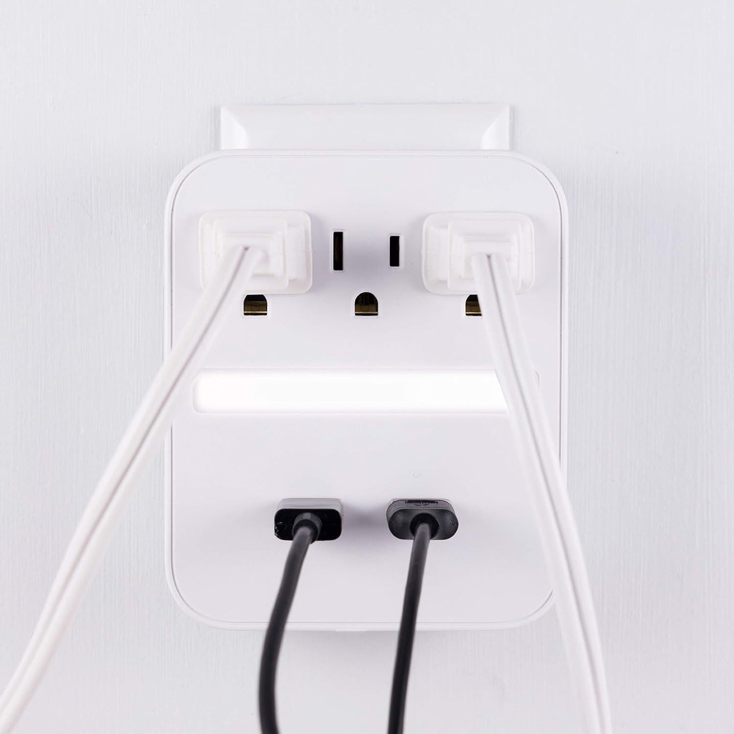 Protector Sobretensiones GE Pro con Luz Nocturna y 2 USB