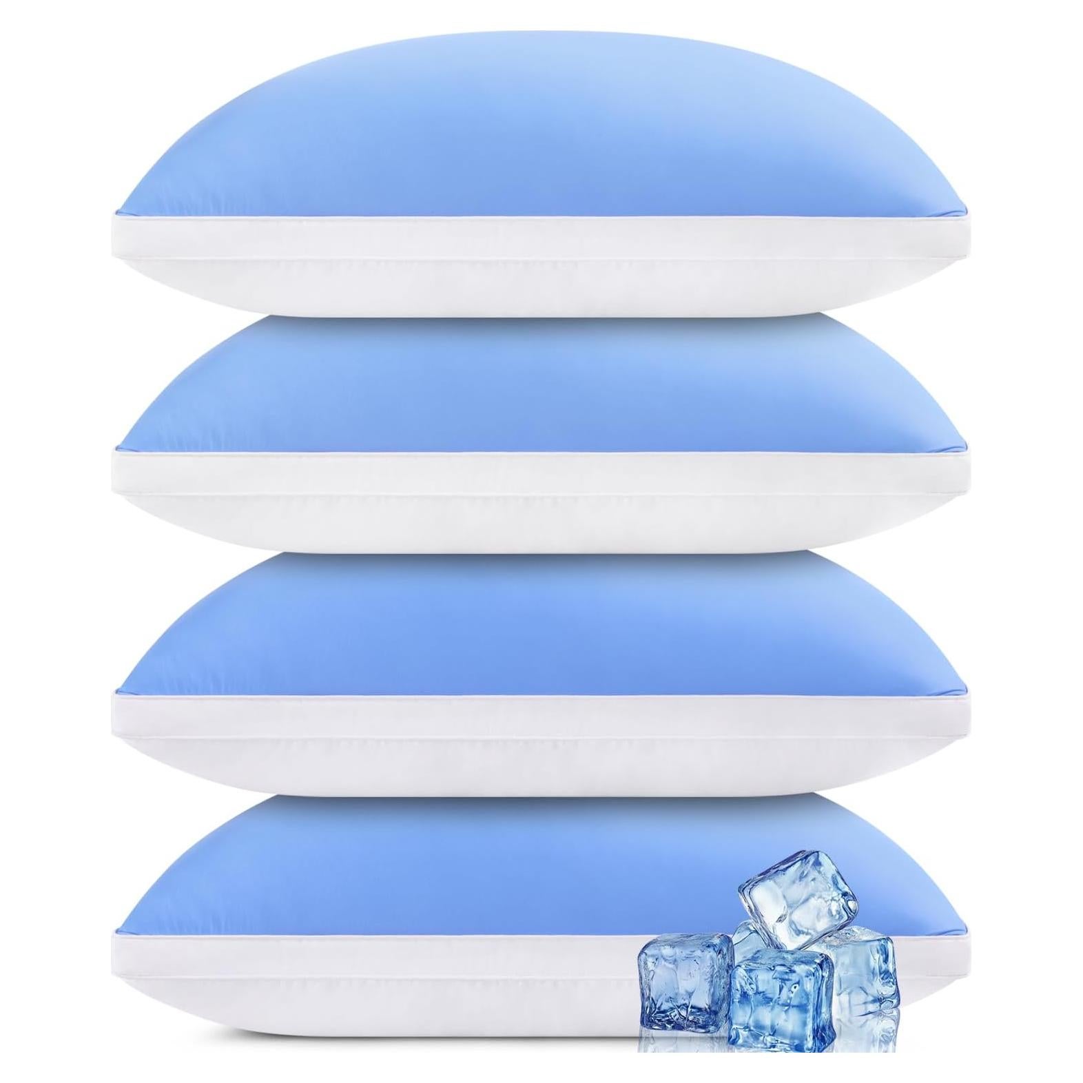 Juego de 4 almohadas MEELUS estándar azul helado 50.8x66 cm