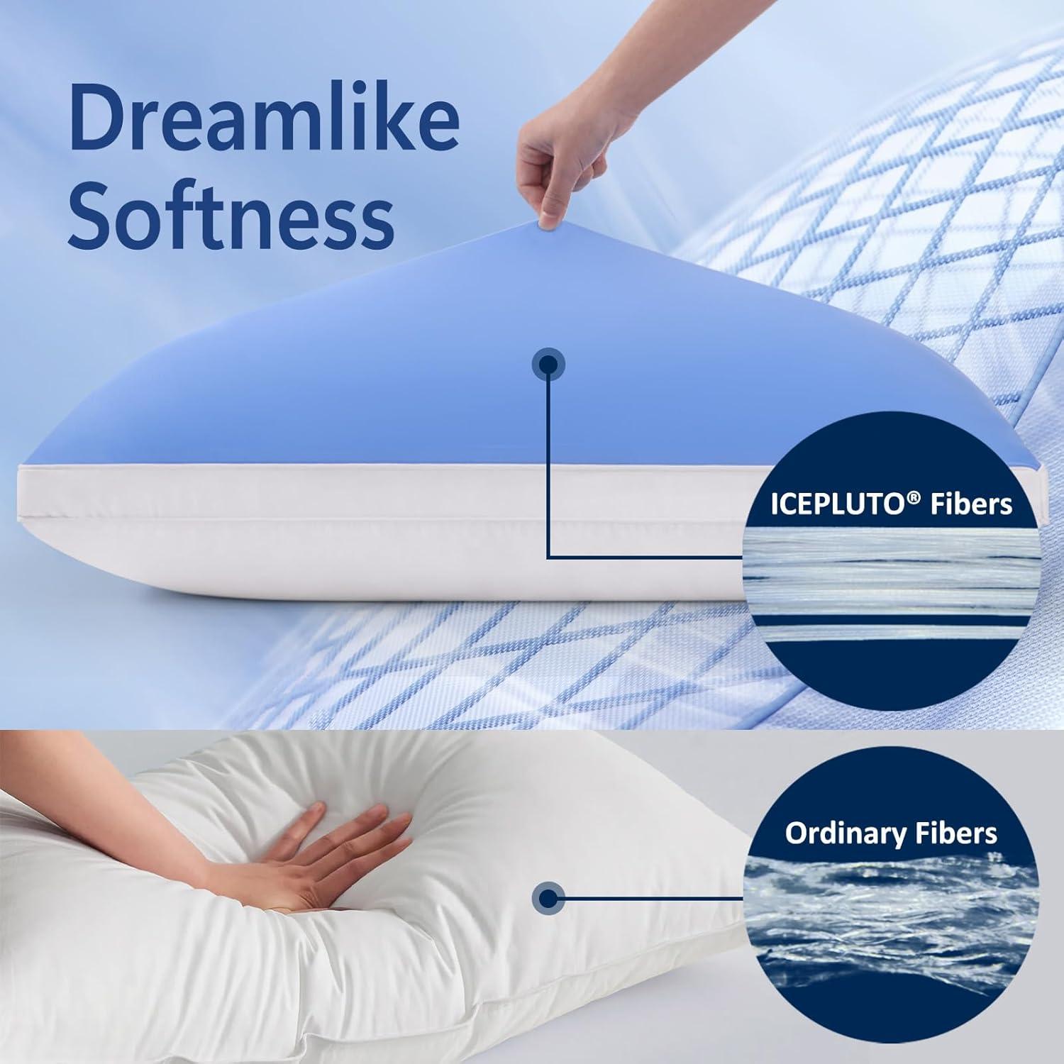 Juego de 4 almohadas MEELUS estándar azul helado 50.8x66 cm