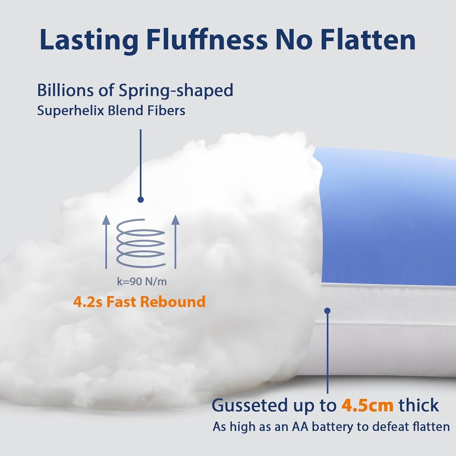 Juego de 4 almohadas MEELUS estándar azul helado 50.8x66 cm