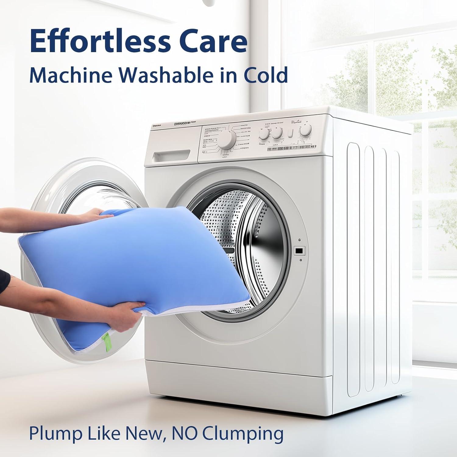 Juego de 4 almohadas MEELUS estándar azul helado 50.8x66 cm