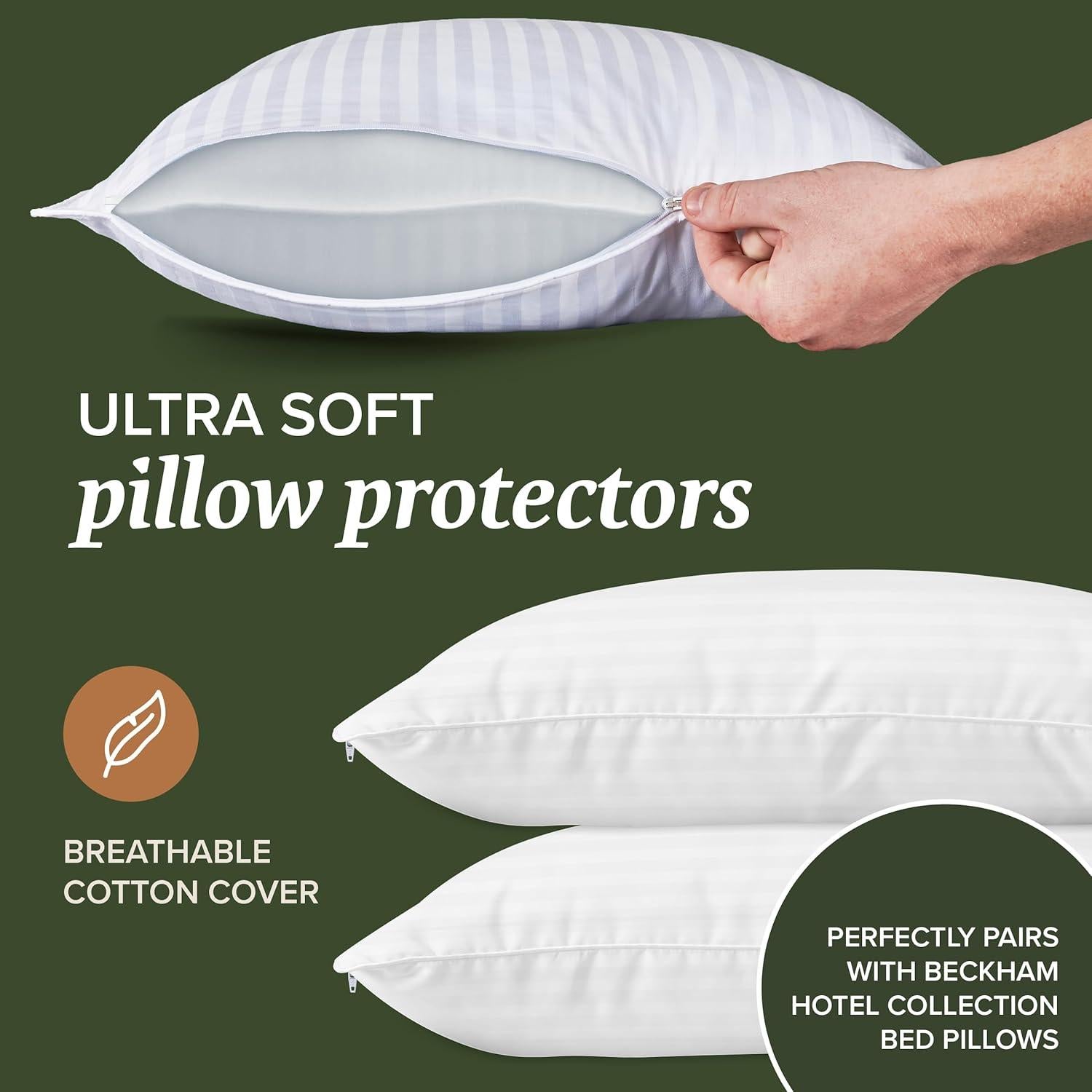 Protector de Almohada Queen Beckham Hotel Collection - Juego de 2