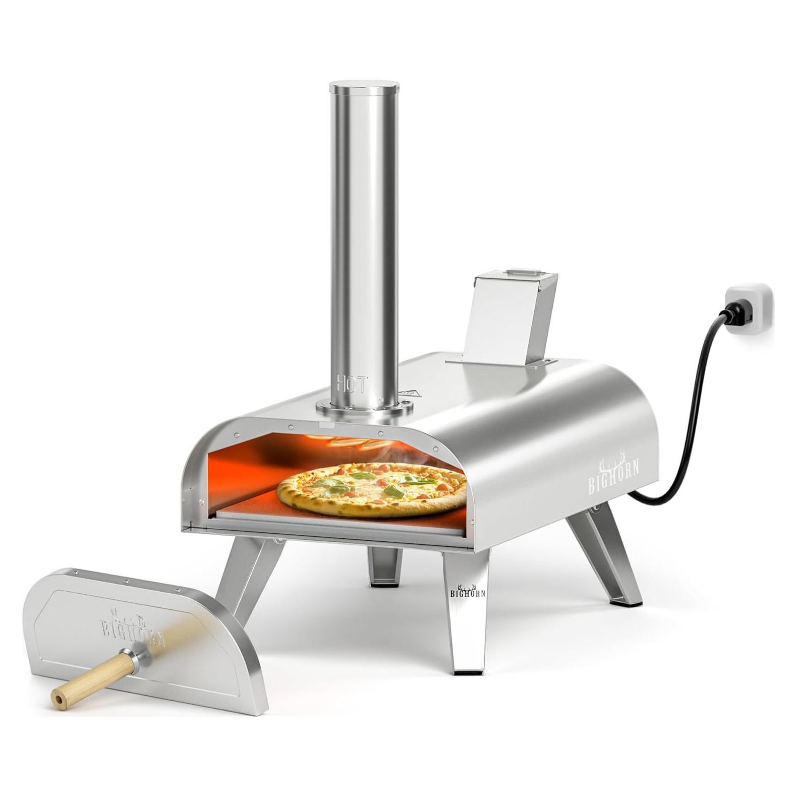 Horno de Pizza Big Horn 12" Doble Combustible Eléctrico y Pellet