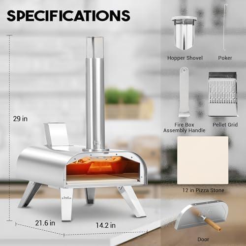 Horno de Pizza Big Horn 12" Doble Combustible Eléctrico y Pellet