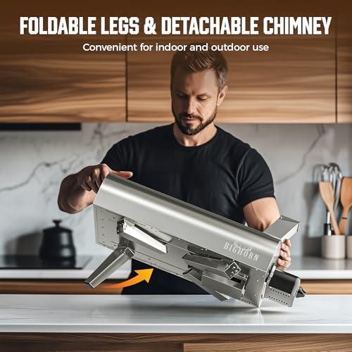 Horno de Pizza Big Horn 12" Doble Combustible Eléctrico y Pellet