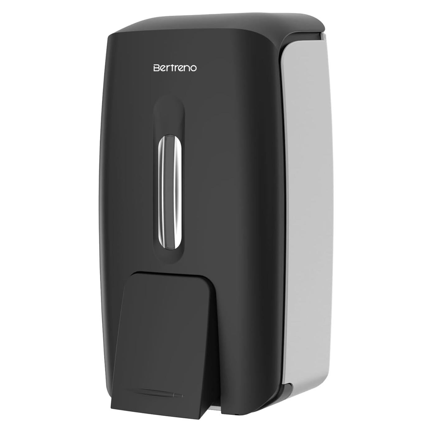 Dispensador de Jabón Manual Bertreno 800ml Montaje en Pared Negro