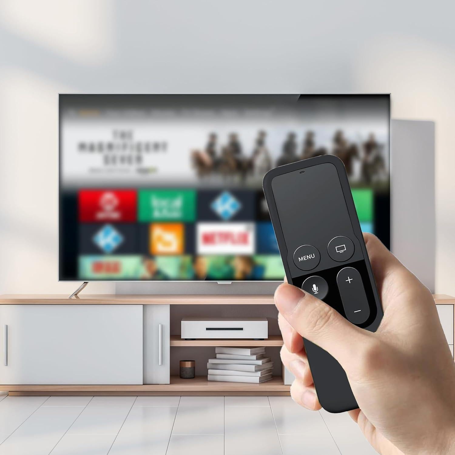 Funda de silicona TOKERSE para Siri Remote Apple TV 4K/HD - Negro
