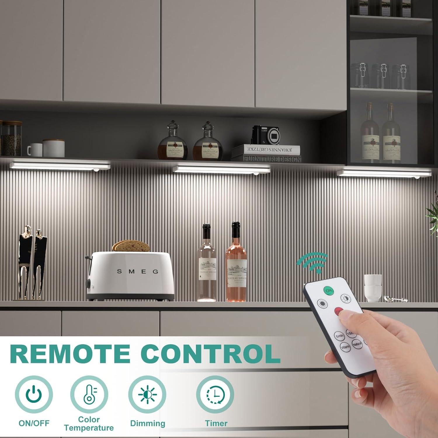 Luces Bajo Gabinete LED DEALGADGETS 20.5 cm Recargables USB-C