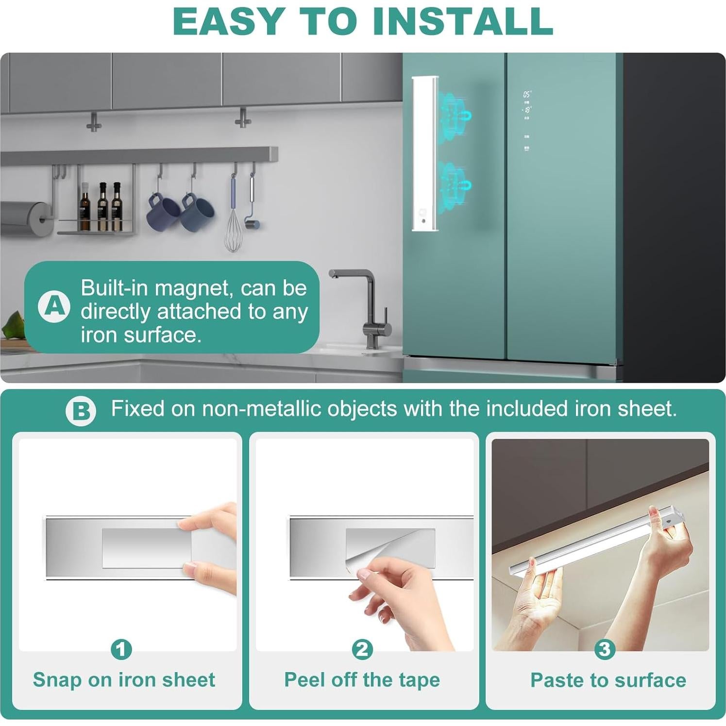 Luces Bajo Gabinete LED DEALGADGETS 20.5 cm Recargables USB-C