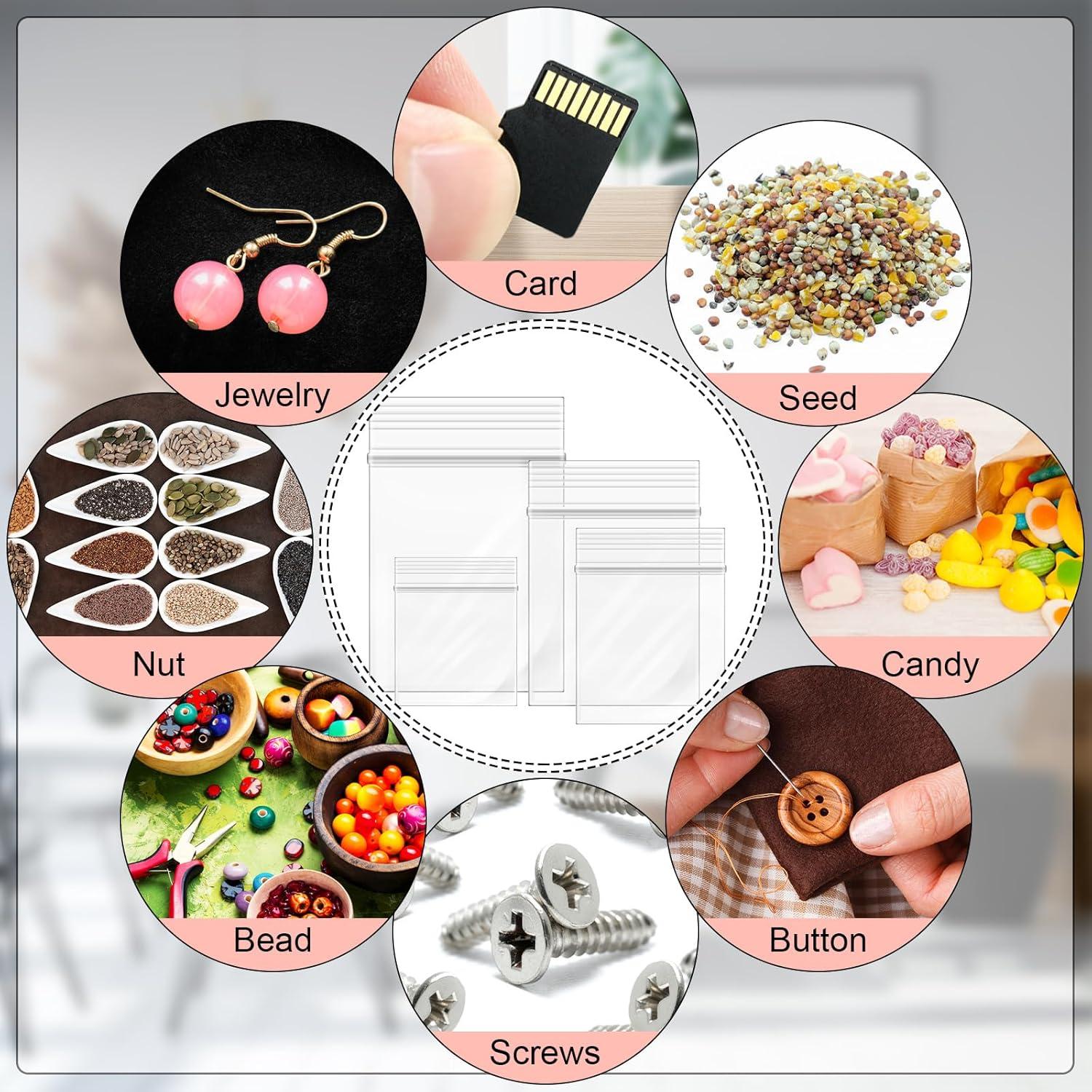 400 Bolsas de Plástico PET 7 MIL para Joyería y Almacenamiento