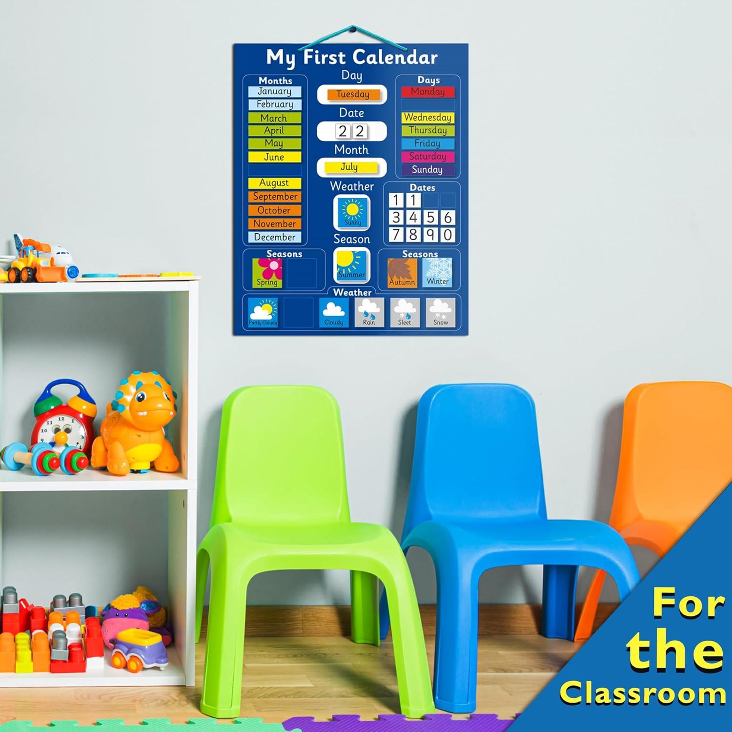 Calendario Magnético Interactivo Azul Indigo 40x32 cm