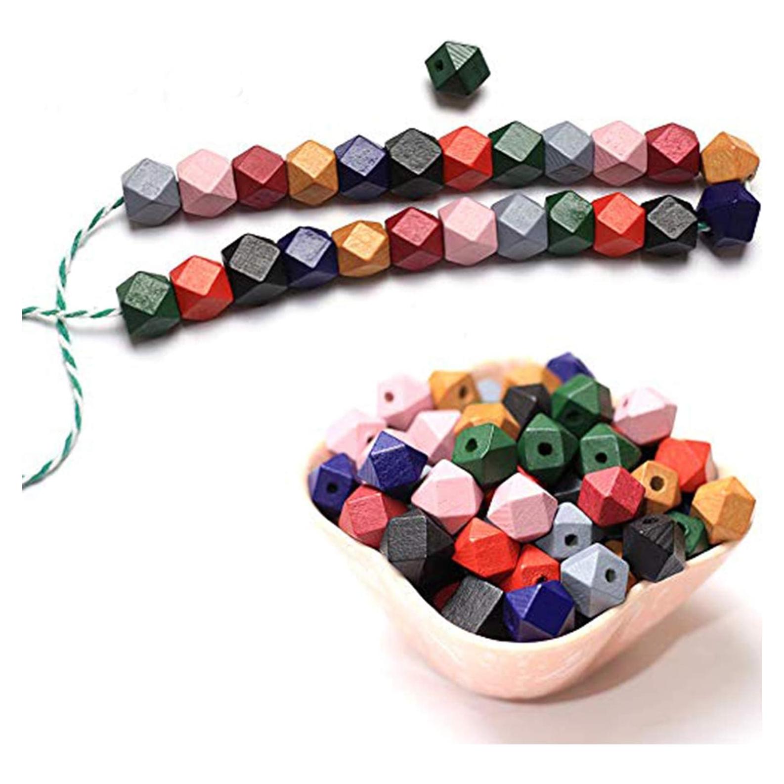 Bolas de Madera Geométricas Facetadas DAHI 12mm 120pcs