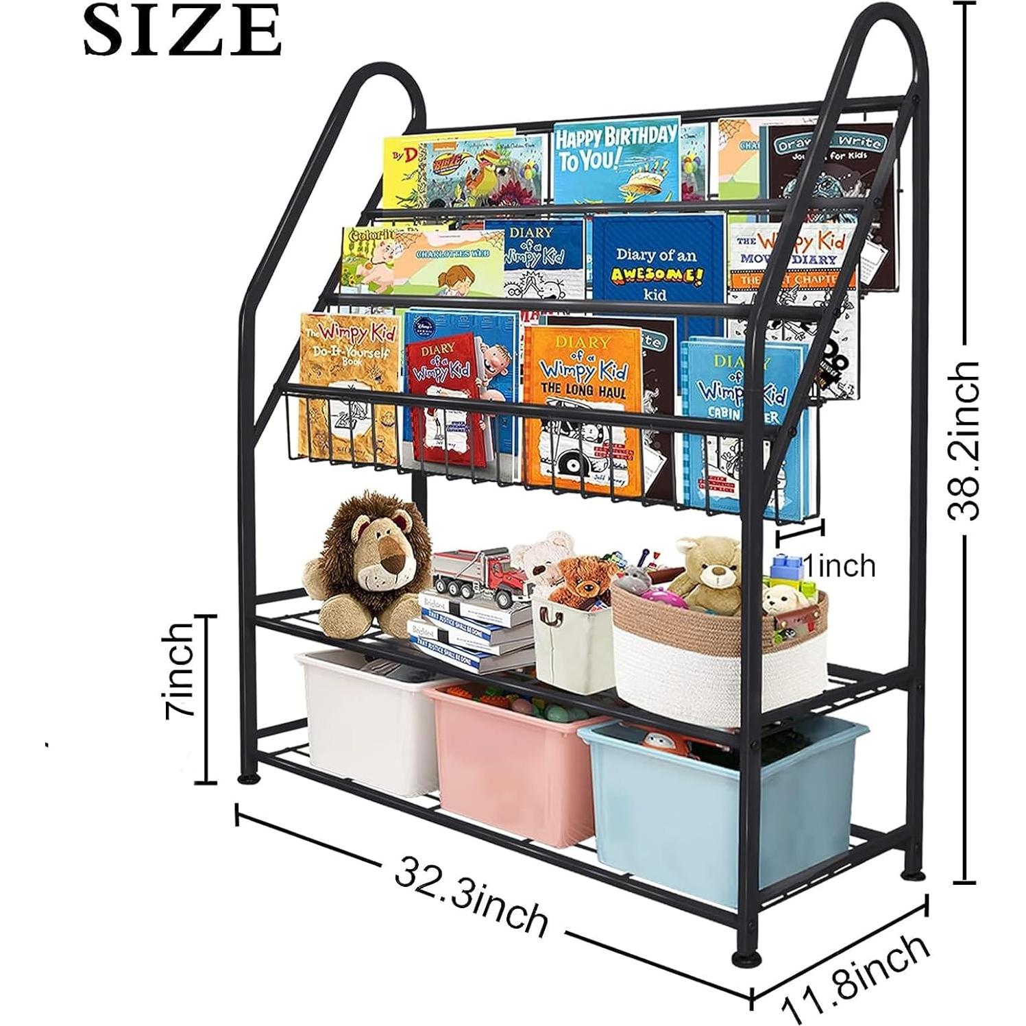 Estantería Infantil Aboxoo Negra Grande 81.8 cm Organizador