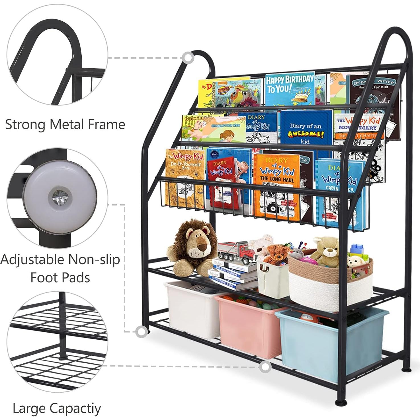 Estantería Infantil Aboxoo Negra Grande 81.8 cm Organizador