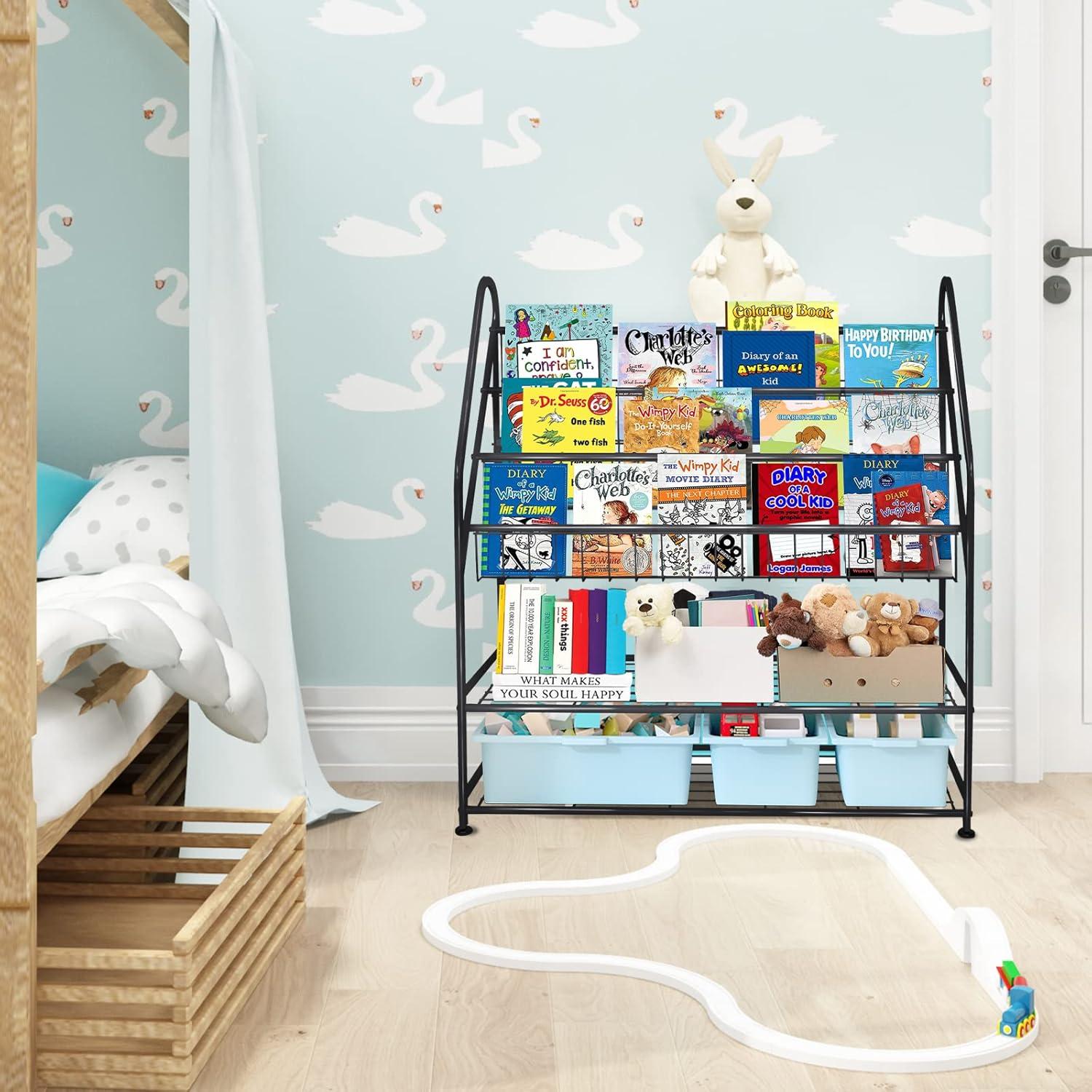 Estantería Infantil Aboxoo Negra Grande 81.8 cm Organizador