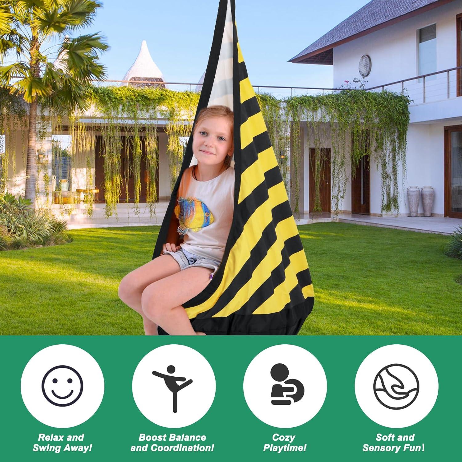 Silla Colgante para Niños YAERSI Abeja con Cojín Inflable