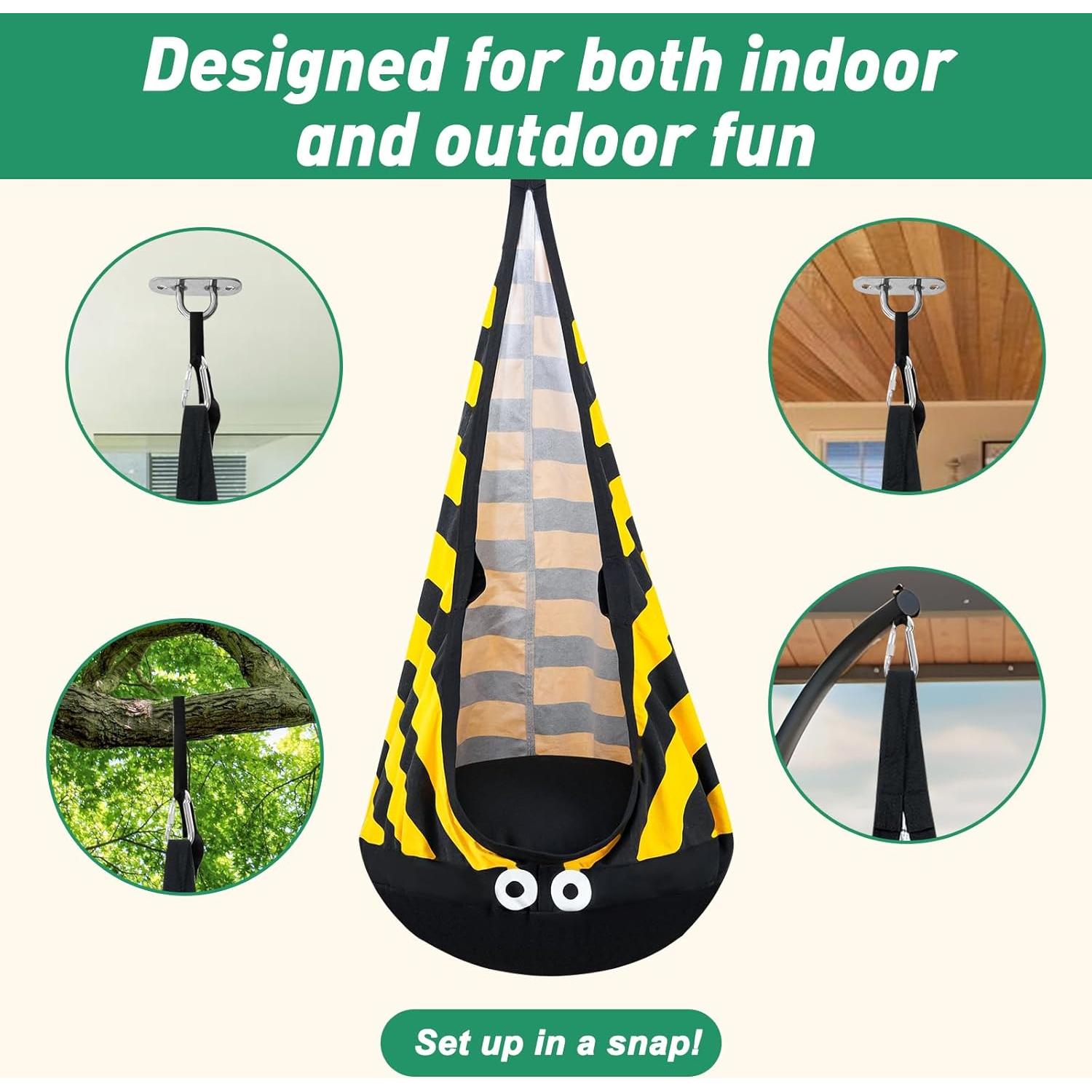 Silla Colgante para Niños YAERSI Abeja con Cojín Inflable