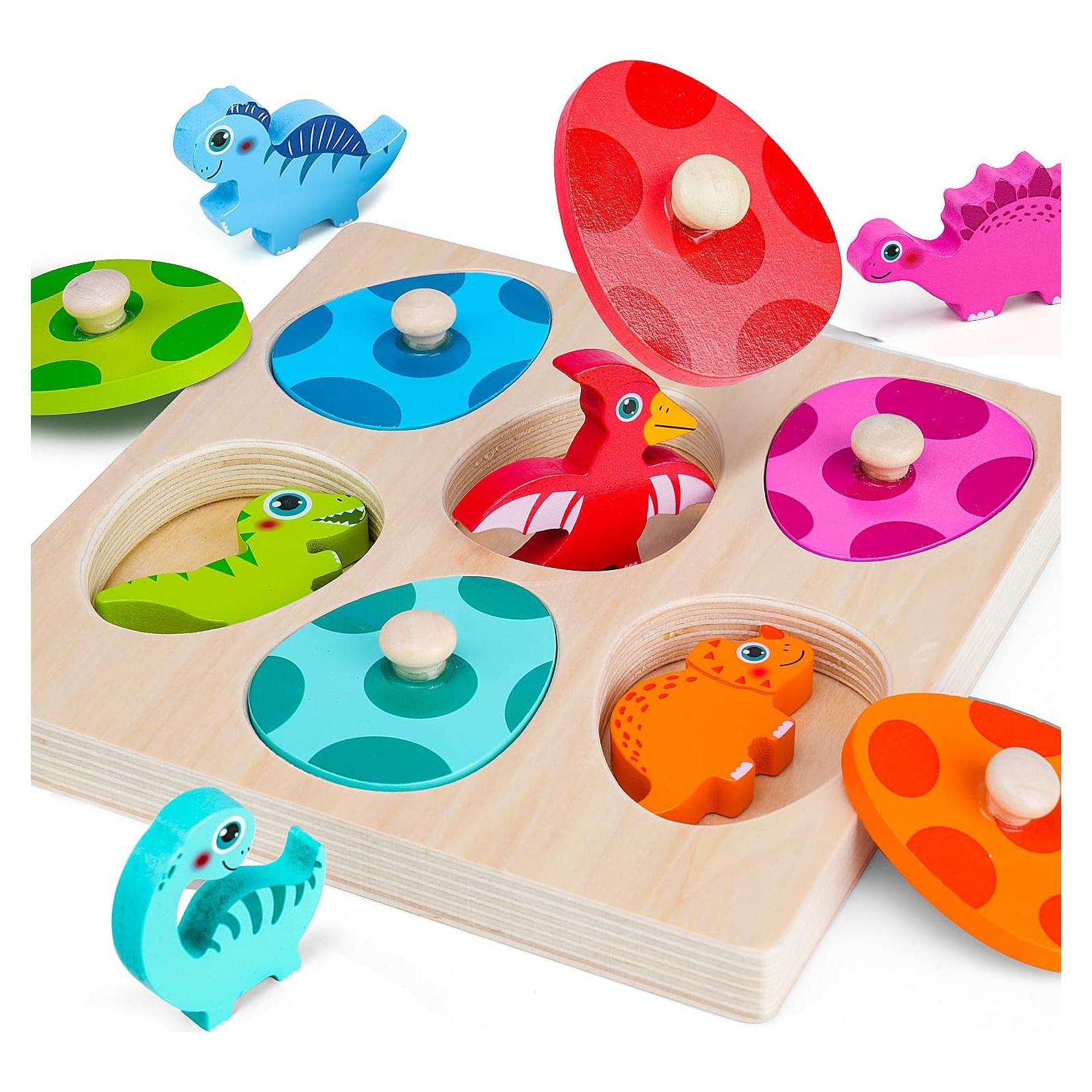 Rompecabezas de Madera Dinosaurio AuntyFey 18.2 cm para Niños