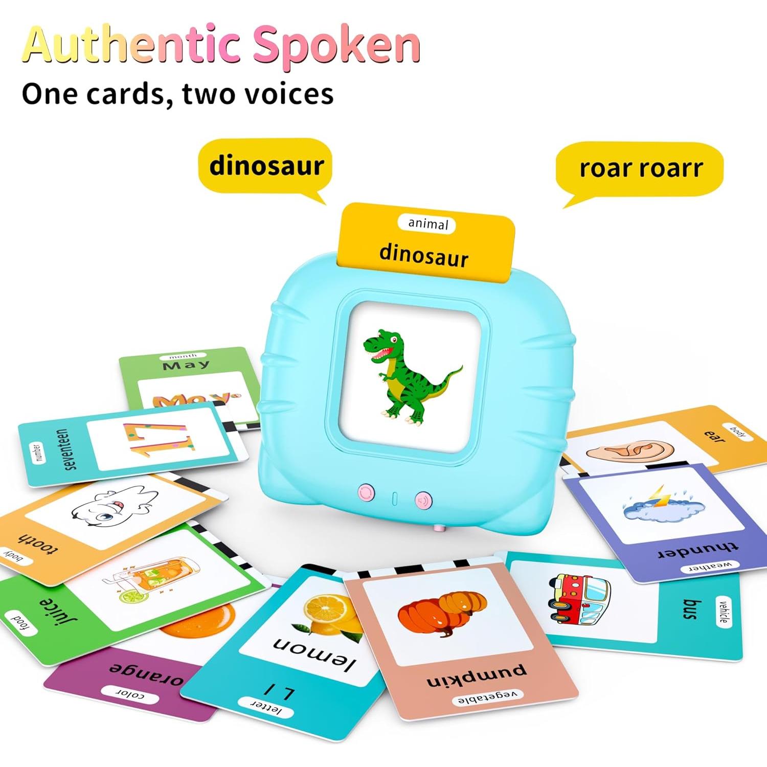 Juguete Educativo Tarjetas Flash Hablantes Eaever Azul