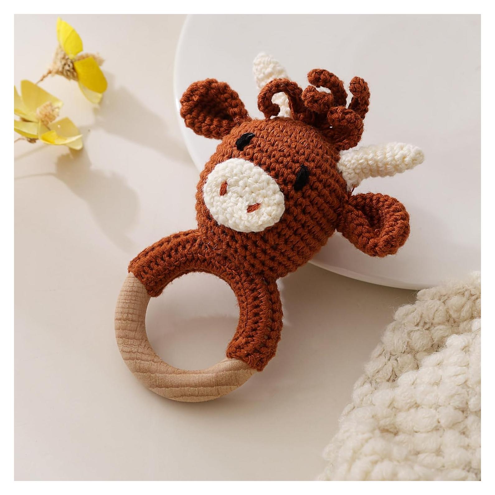 Sonajero de Madera Chriswell para Bebés Vaca 45g