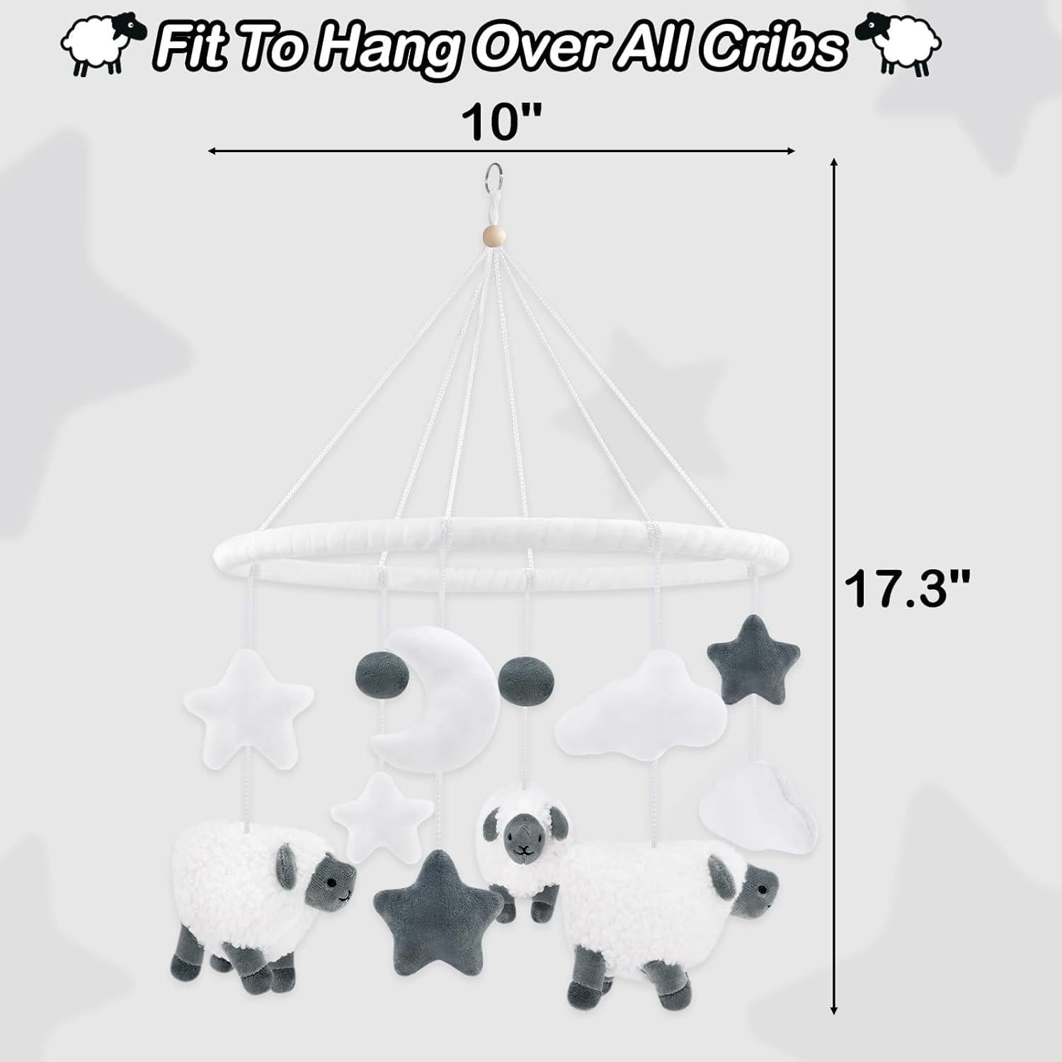 Móvil de Cuna de Oveja Escocesa Neutro 25.4x15.2cm