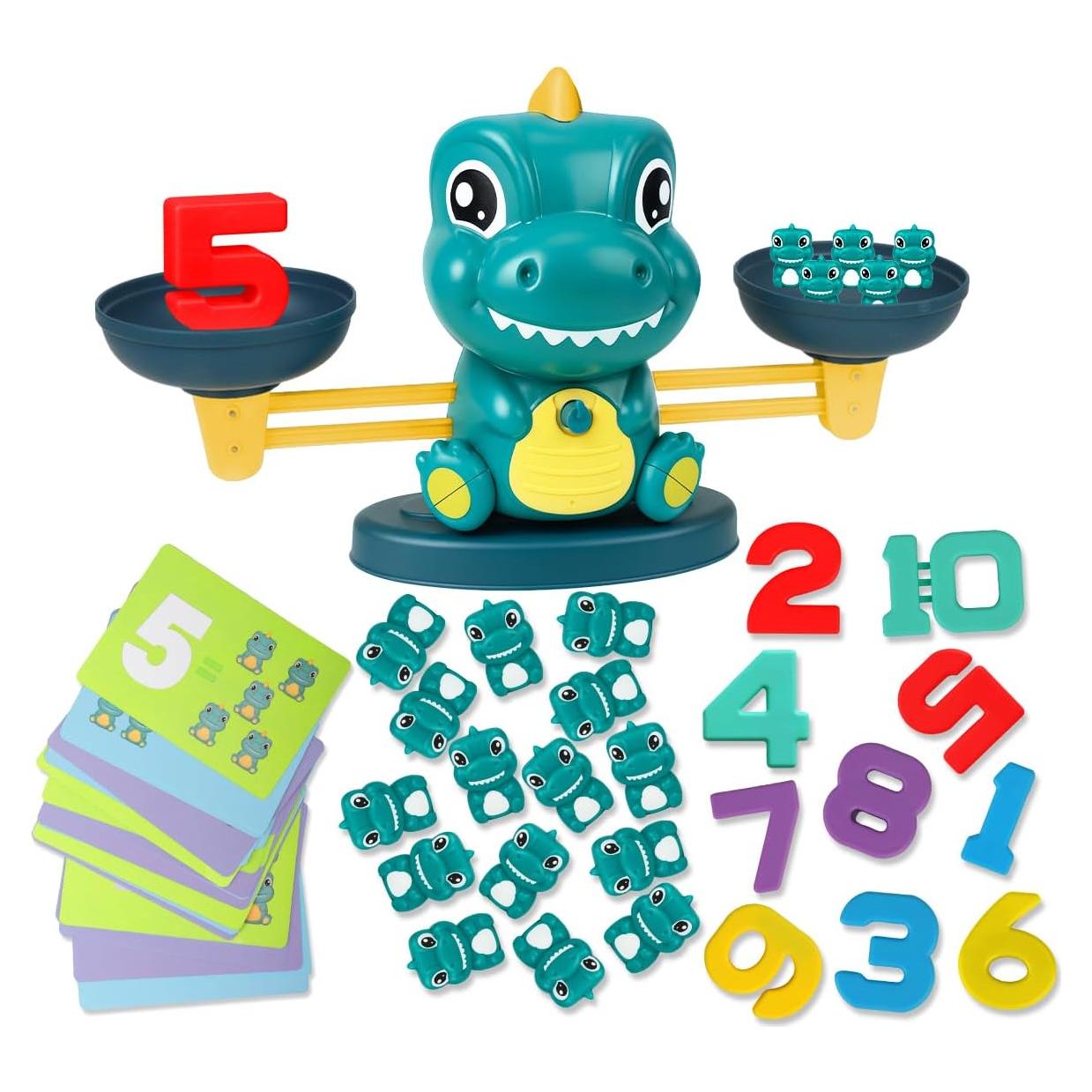 Juguete Educativo de Equilibrio Matemático Dinosaurios - 30 Tarjetas