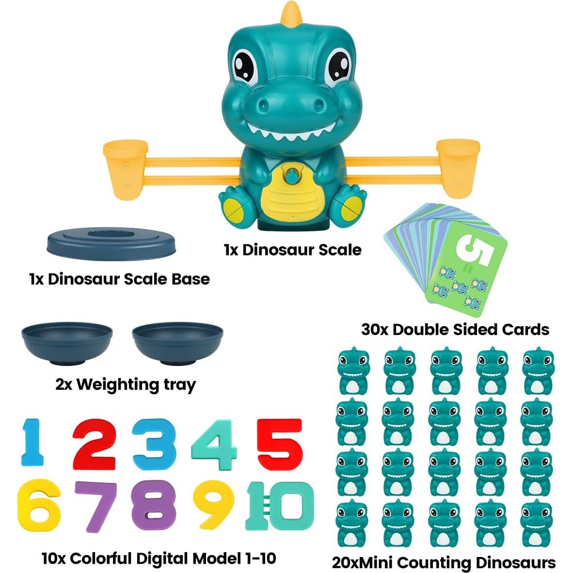 Juguete Educativo de Equilibrio Matemático Dinosaurios - 30 Tarjetas