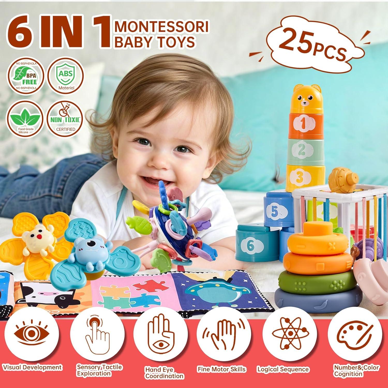 Juguetes Montessori para Bebés 6 en 1 Motesoly 6-12 Meses