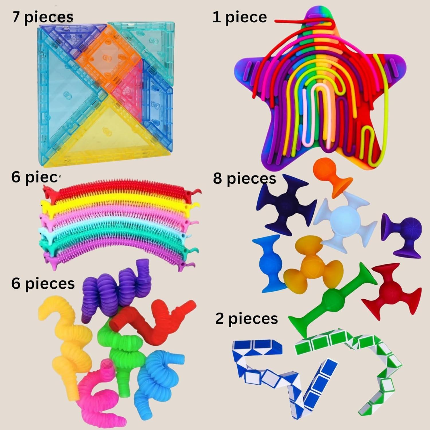 Juego de Juguetes Antiestrés para Niños 31 Piezas Azul