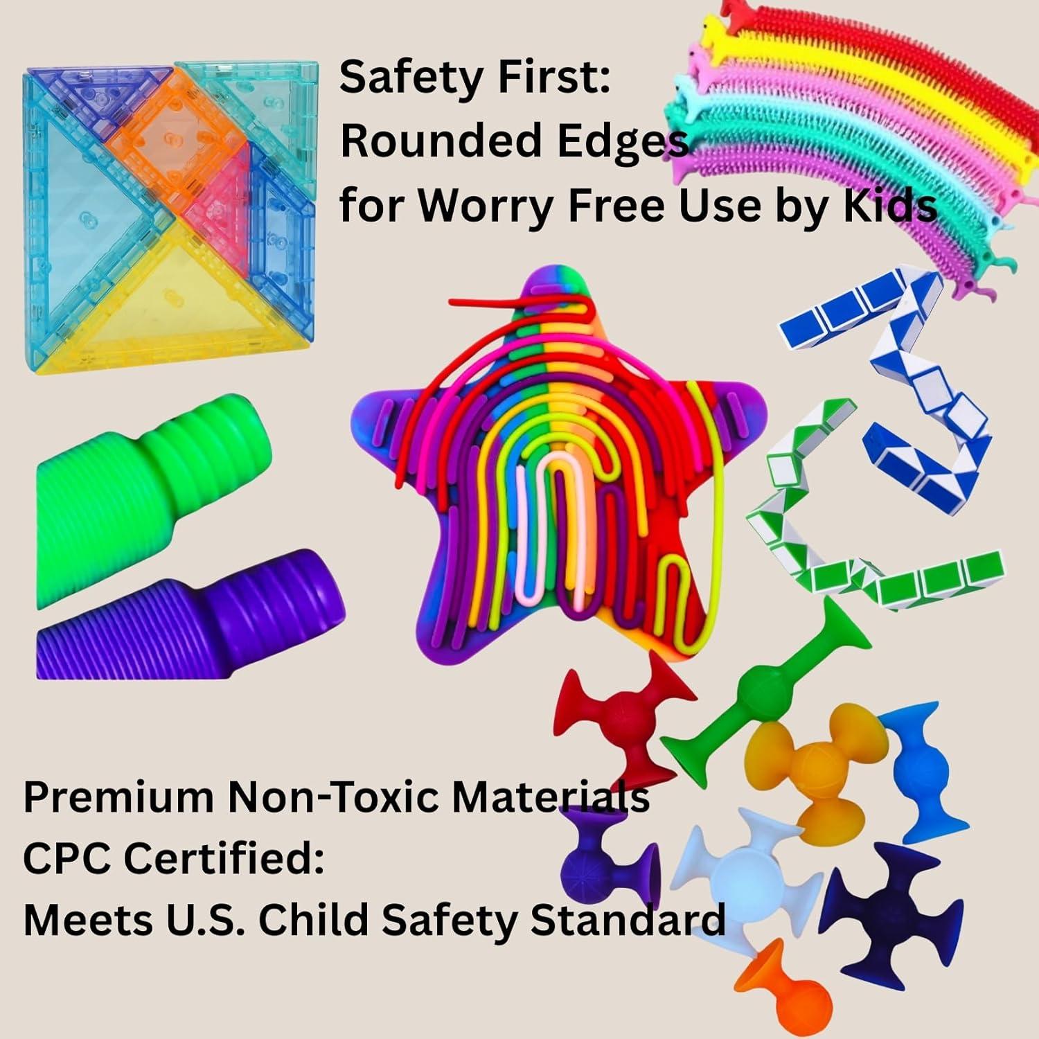 Juego de Juguetes Antiestrés para Niños 31 Piezas Azul