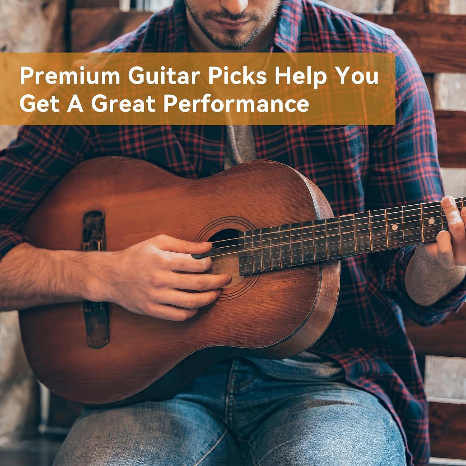 Set de 120 Púas de Guitarra PEASUG - 3 Grosores, Multicolor